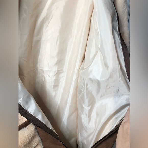 Women’s Fancy Faux Suede and Furry Bomber Jacket Size M - Picture 5 of 8